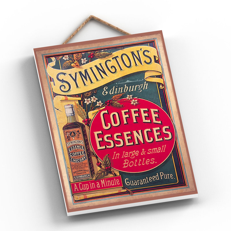 Symingtons Coffee Vintage Retro Poster Design On Wooden Plaque