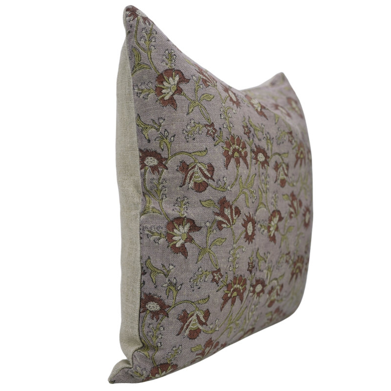 Housse de coussin décorative à motif de main Fab divine Elegant, Nayaab, rose, H 20 po x l 12 po, Forme rectangulaire