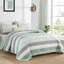 Ensemble de courtepointe 3 pièces à patchwork rayé de style bohème en microfibre douce et légère pour toutes les saisons-130618418-132041923