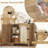 Rattan Sideboard Buffet Cabinet With Storage, Farmhouse Kitchen Accent Storage Cabinet With Drawer