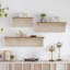 Bois massif + panneau de fibres à densité moyenne + étagère murale en métal, présentoir à décor moderne pour chambre à coucher, salle de bain, cuisine, salon