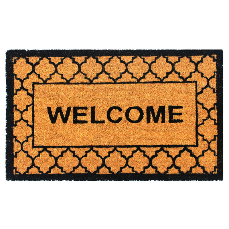 Tapis de porte d'extérieur antidérapant Bardolph, Brun