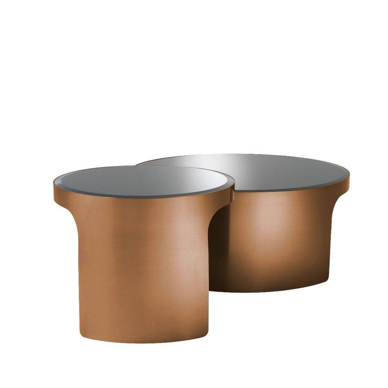 Piemonte Glass Nesting Coffee Table, Brown