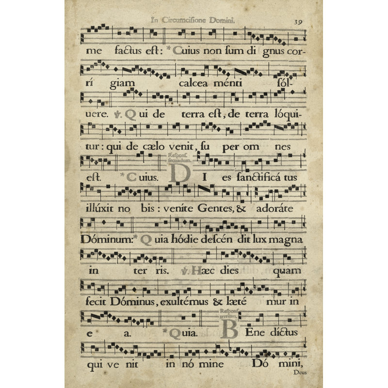 Vellum Songbook I - Wrapped Canvas Print, 91cm H x 61cm W x 3.8cm D