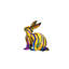 Sculpture de couleur bronze en forme de lapin assis