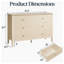 Commode cannelée 47 tiroirs 47,2 "avec commode en bois moderne