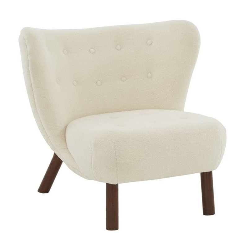 Lexilynn Upholstered Side Chair, Ivory Polyester Blend