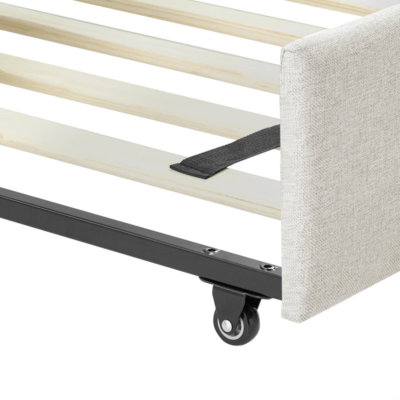 Marchese Linen Upholstered Daybed, Beige, Queen