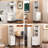 47" Tall Nightstand Ｗith Charging Station, Narrow Side Table With Bookshelf,Modern End Bedside Table For Bedroom，White-1375884907