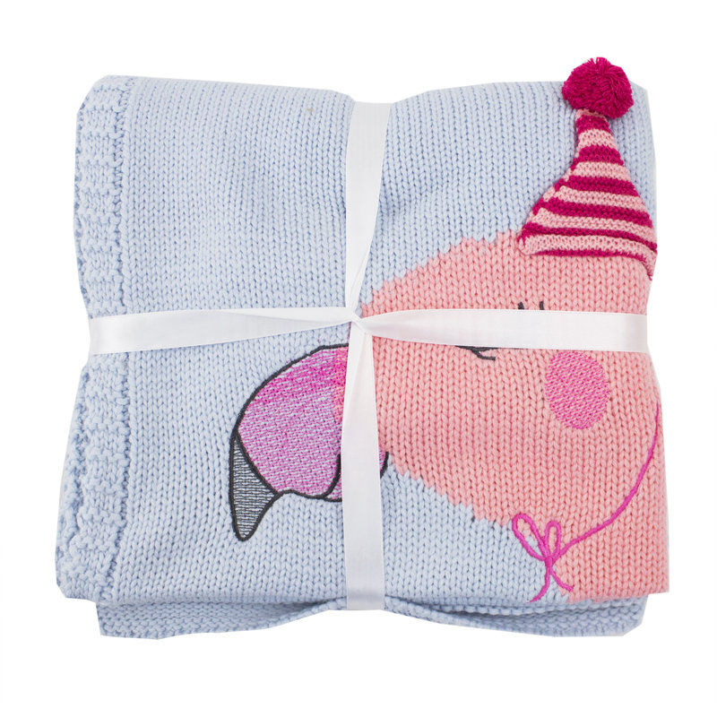 Couverture pour bébé en mélange de coton Torres, Bleu