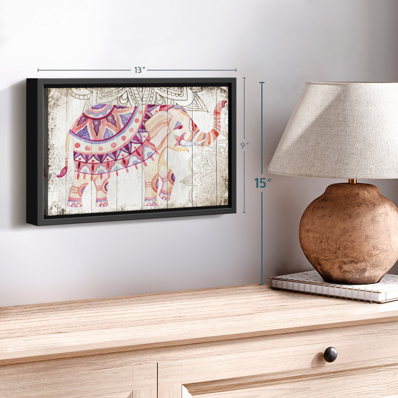 "Art mural éléphant en bois", H 13 po x l 9 po