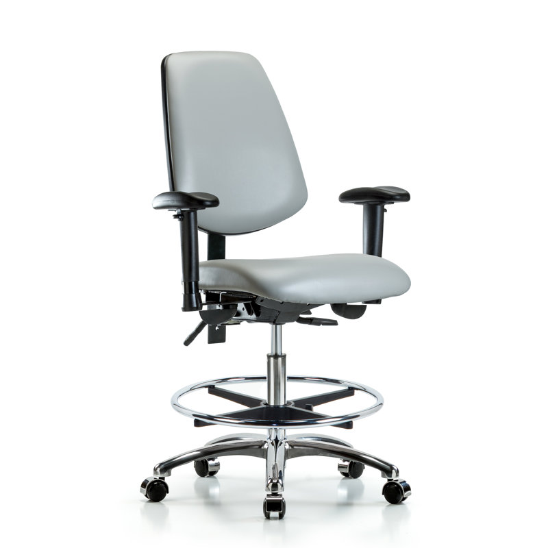 Chaise de dessinateur ergonomique Mabel, Roulettes, Colombe, Inclus