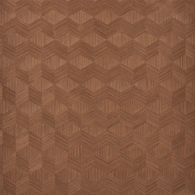 Chevron Inlay Wallpaper, Walnut