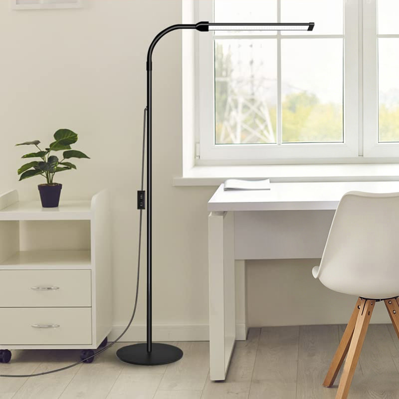 Lampe sur pied 18W 112 LEDs, lumière de maquillage à cils à intensité variable, 3000K-6000K avec port USB pour lampe de salon