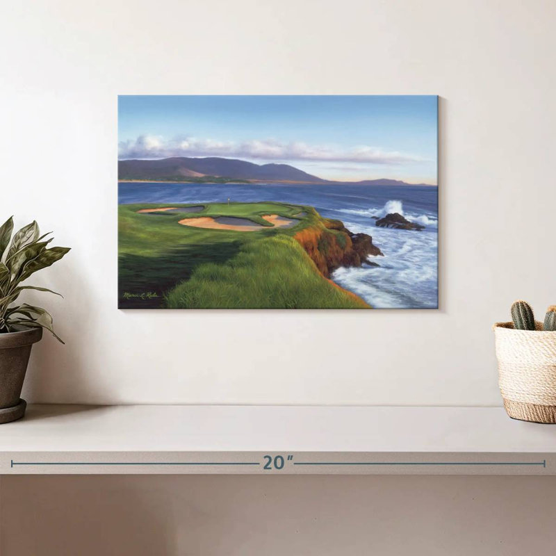 Pebble Beach, 7e trou, reproduction sur toile, H 8 po x l 12 po x P 1 po