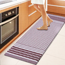 J&V Textiles Cloud Comfort Green Mosaic 20 in. x 36 in. Anti-Fatigue Kitchen Mat
