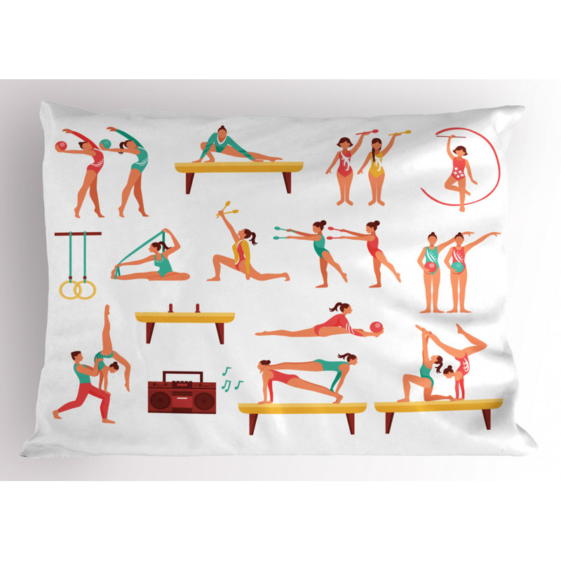Gymnastics Polyester Sham Set, Twin