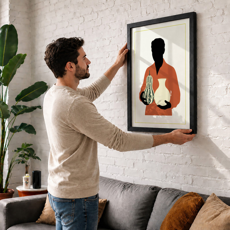 Musician Silhouette Modern - Framed Print, Walnut, A1 - 84.1 x 59.4 cm