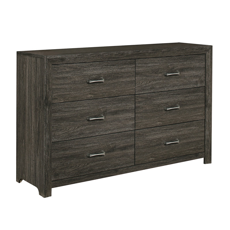 Commode 6 tiroirs Myron, Gris foncé