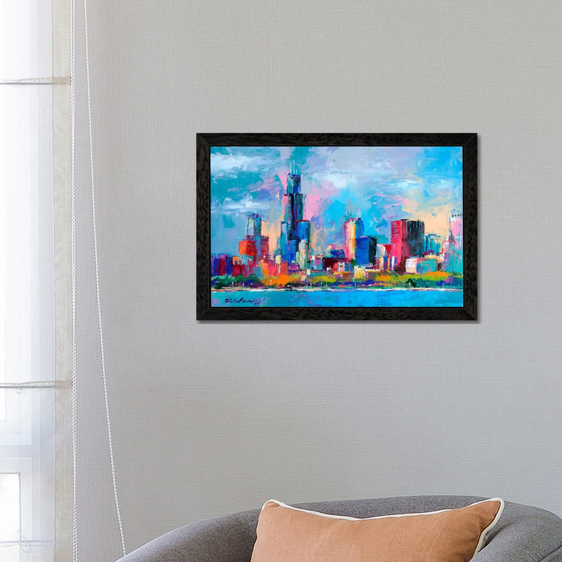 Chicago V 1 Piece Painting on Canvas, 101.6 cm H x 66.04 cm W, Black Framed