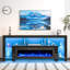 Meuble télé 94,5 pouces avec foyer, meuble télé ultrabrillant avec tablettes de rangement pour le salon-703636662