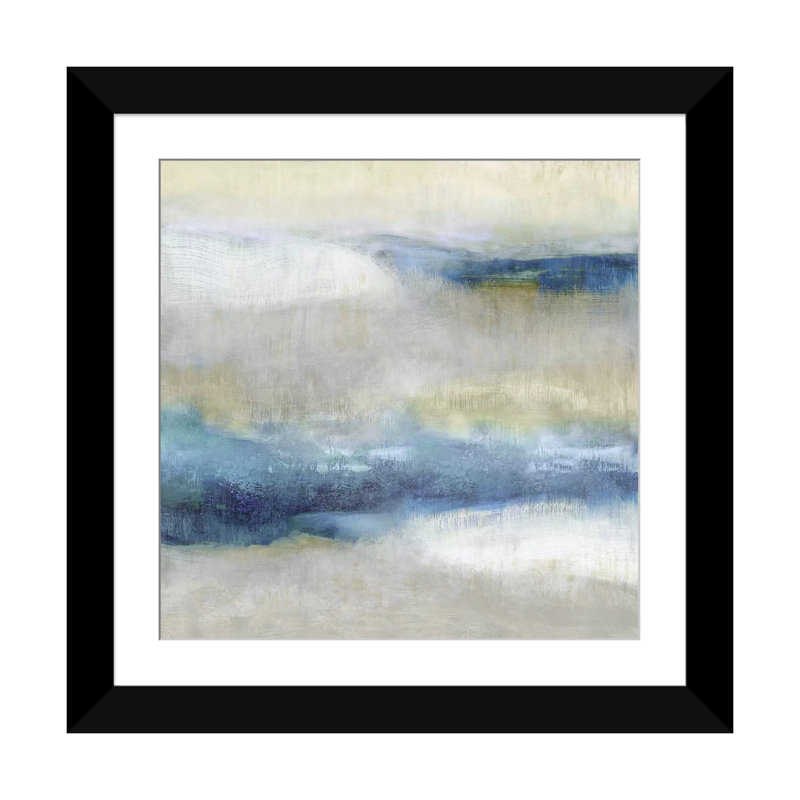 « indigo motion ii », impression sur toile, Papier d'art encadré noir, Blanc, H 24 po x l 24 po x P 1 po
