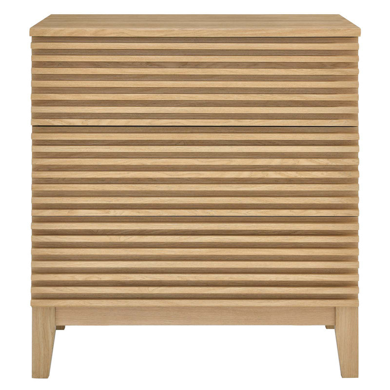 Oak Mid-Century Modern 3-Drawer Bachelor's Chest