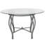 Table de salle à manger ronde en verre avec cadre en métal arqué Syracuse-28656594-28656591