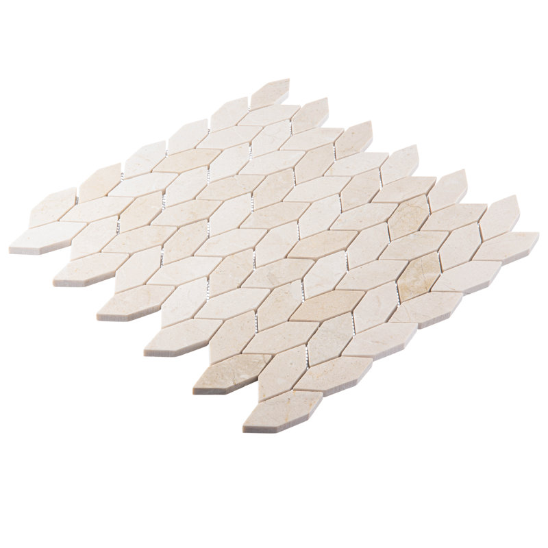 Channing 1 in. x 2.5 in. Honeycomb Polished Stone Tile, Latte Elongated He