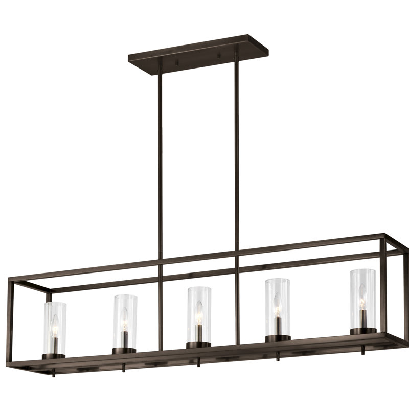 Zire Five Light Island Pendant from Visual Comfort Studio, Brushed Oil Rubbed Bronze, No