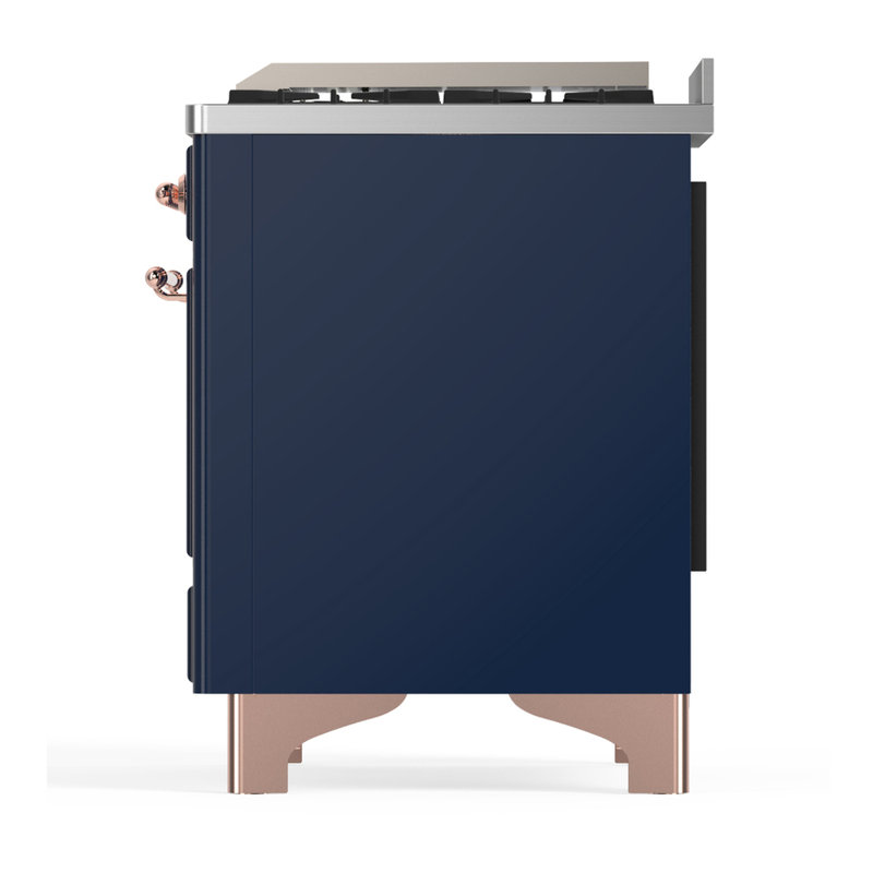 Majestic III Series 60 Inch Dual Fuel Range with 7 Sealed Burners, Griddle, in Blue Grey (Liquid Propane, Burnished Trim)