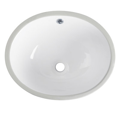 Lavabo de salle de bain ovale encastré en porcelaine vitreuse avec trop-plein DeerValley Symmetry 18 "X 15"