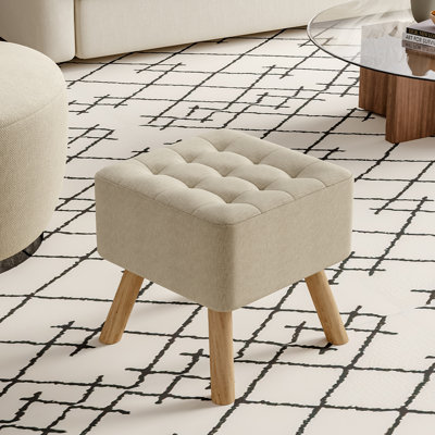 Germain Square Solid Colour Footstool Ottoman