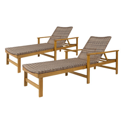 Amanraj Outdoor Wicker Chaise Lounge Set
