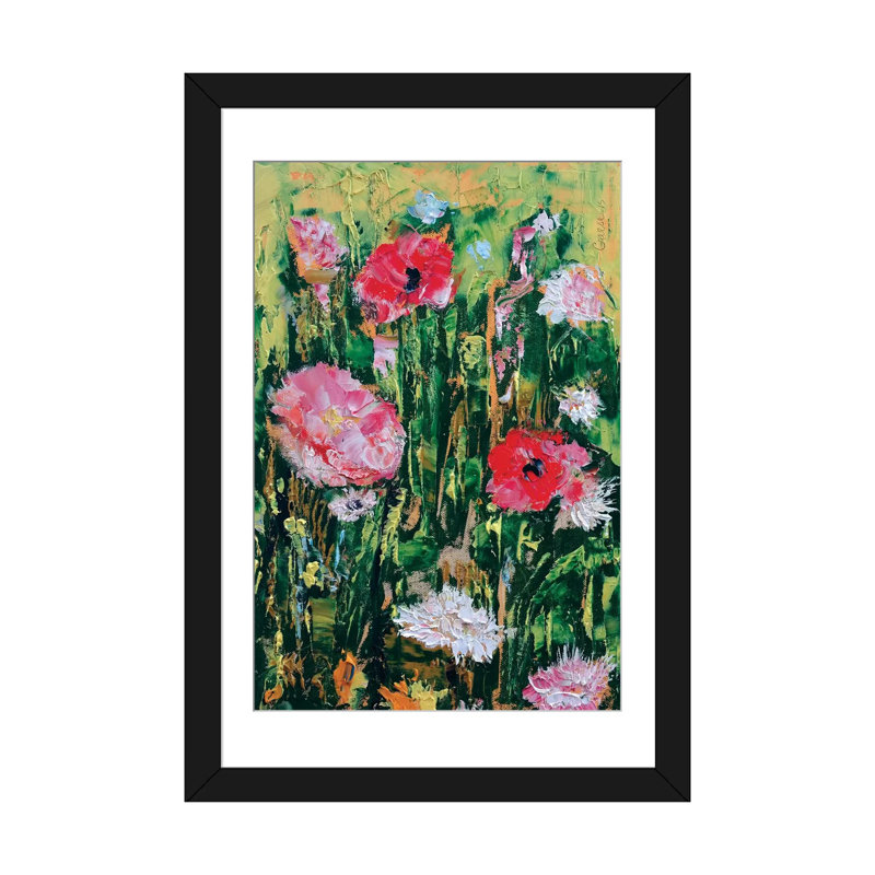 « wildflowers », reproduction d’art sur toile, Papier d'art encadré noir, Blanc, H 32 po x l 24 po x P 1 po