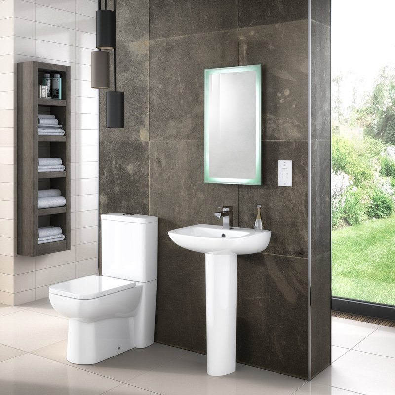 Nuie Ambrose 500mm L x 400mm W White Vitreous China U-Shaped Sink with Overflow