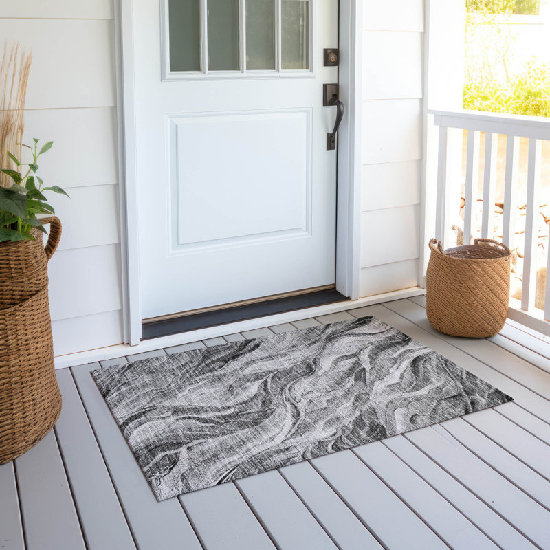 Karsyn Washable Abstract Indoor / Outdoor Rug, Rectangle 1'8" x 2'6"