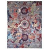 Hand Knotted Wool Area Rug in Gray