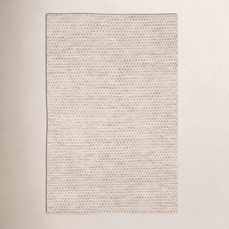Eladio Handmade Flatweave Wool Beige Area Rug, Rectangle 12' x 15'
