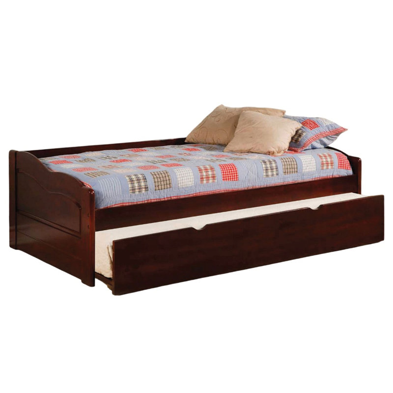 Lit de jour style cerisier avec couchette attachée et ensemble de lattes inclus Finition cerisier