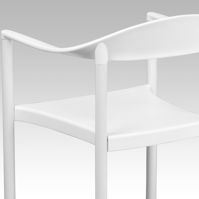 Caine Plastic Stackable Multipurpose Chair ( Set of 5 ), White