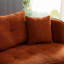 Salon modulaire orange, coussins amovibles, tissu, structure en bois massif - rembourrage en éponge haute densité, conception délicate, forme de lune incurvée avec accoudoir intégré, assemblage facile pour l'espace