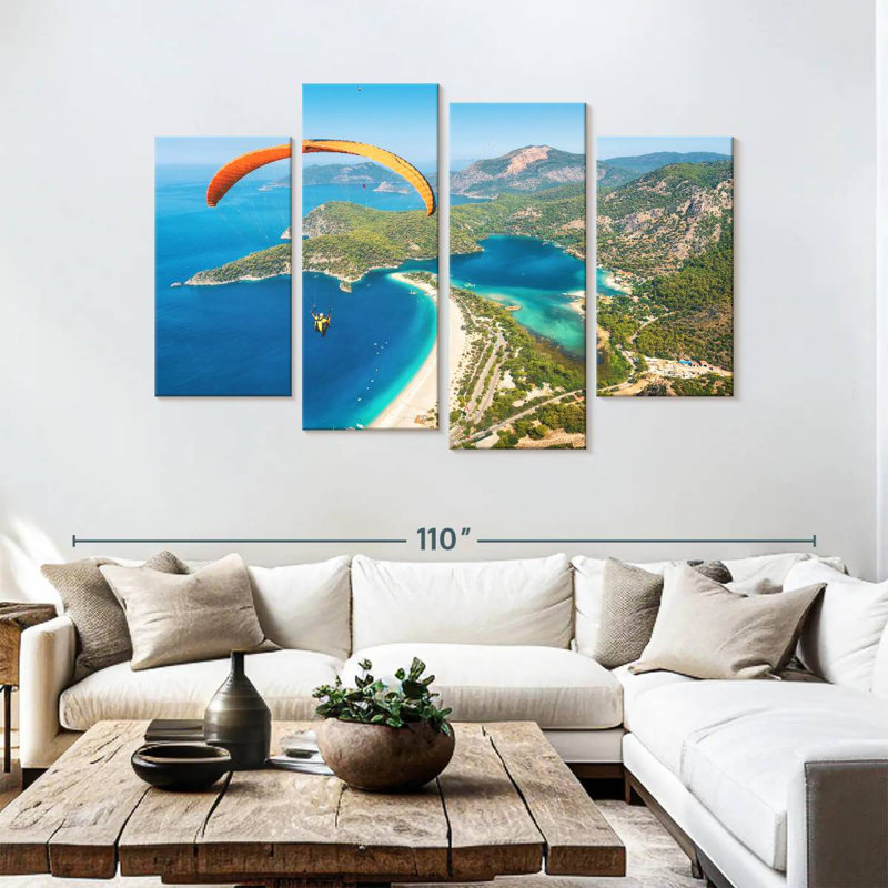 Sireci Paraglider Over Oludeniz, 54" H x 84" W