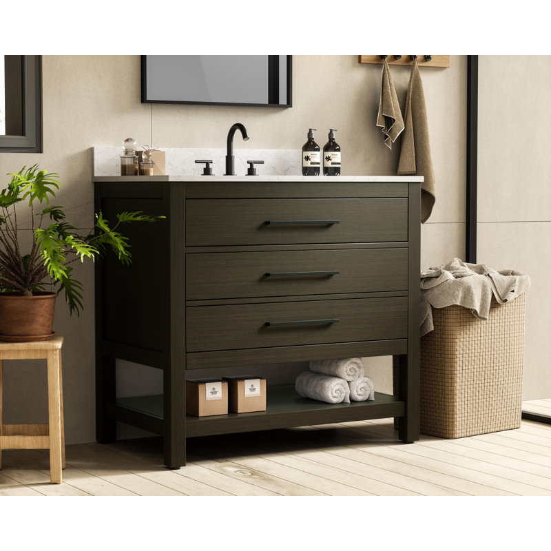 Meuble-lavabo simple 36 po_Moderne_VF60536-BS, Brun moka