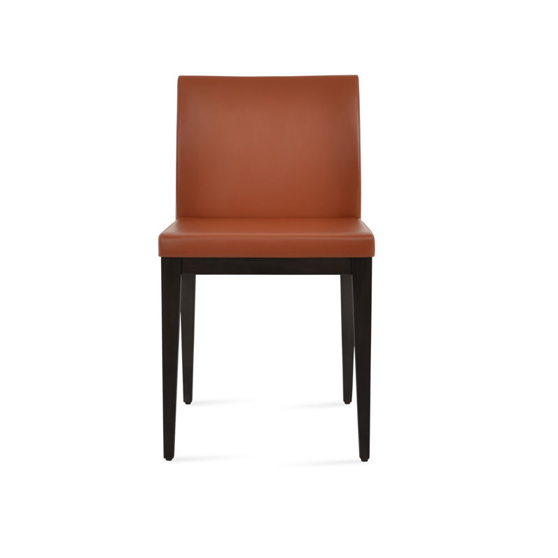Aria Wood Dining Chair, Wenge, Cinnamon Faux Leather