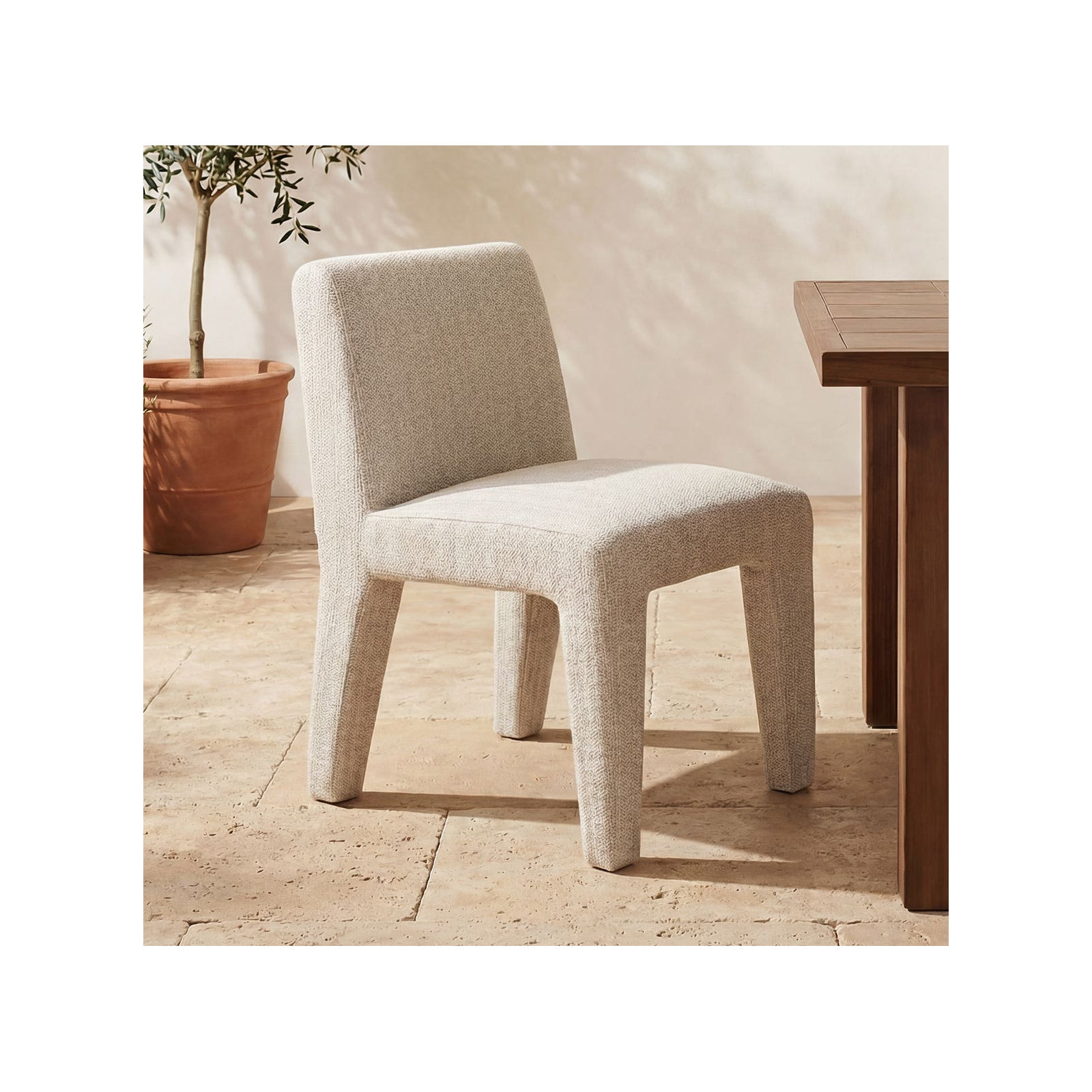 Verona Outdoor Dining Chair Cream, White