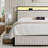 Antioch Upholstered Bed Frame with 2 Storage Drawers, Modern Platform Bed with Charging Station & LED Light, No Spring Box Needed-2138354207-2143374593
