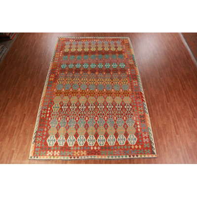 Geometric Wool Kilim Oriental Large Rug 10x16