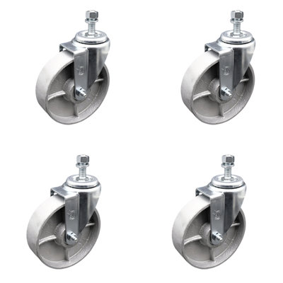 TS Caster Set 4 -5" Wheels&1/2" Stems-2 w/BRK
