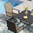 4-Person Square Patio Dining Set With Swivel PVC-coated polyester Chairs-1195394370
